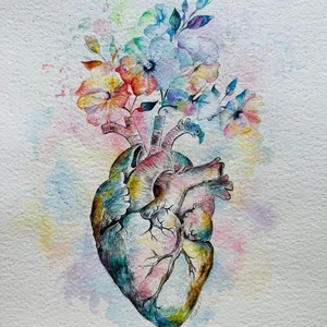 Blomstrende hjerte - anatomisk hjerte med blomster